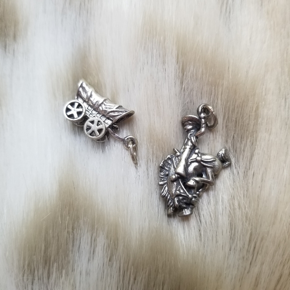 country crystals COWGIRL jewelry silver charm pendant heart wild west